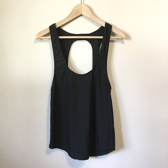 Small Black Open Back Ladies Tank Top - Picture 1 of 13
